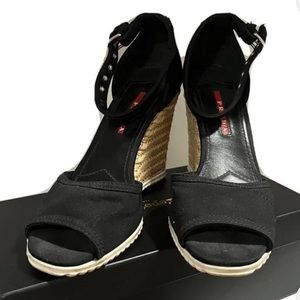Prada wedge heel shoes 7.5
